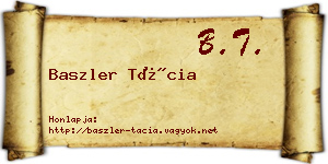 Baszler Tácia névjegykártya